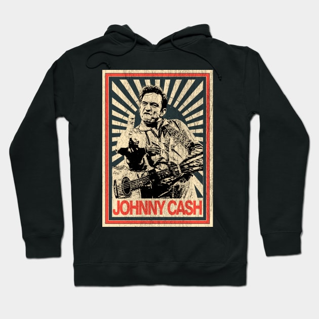 Vintage Poster Johnny Cash Middle Finger Hoodie by Odd Even